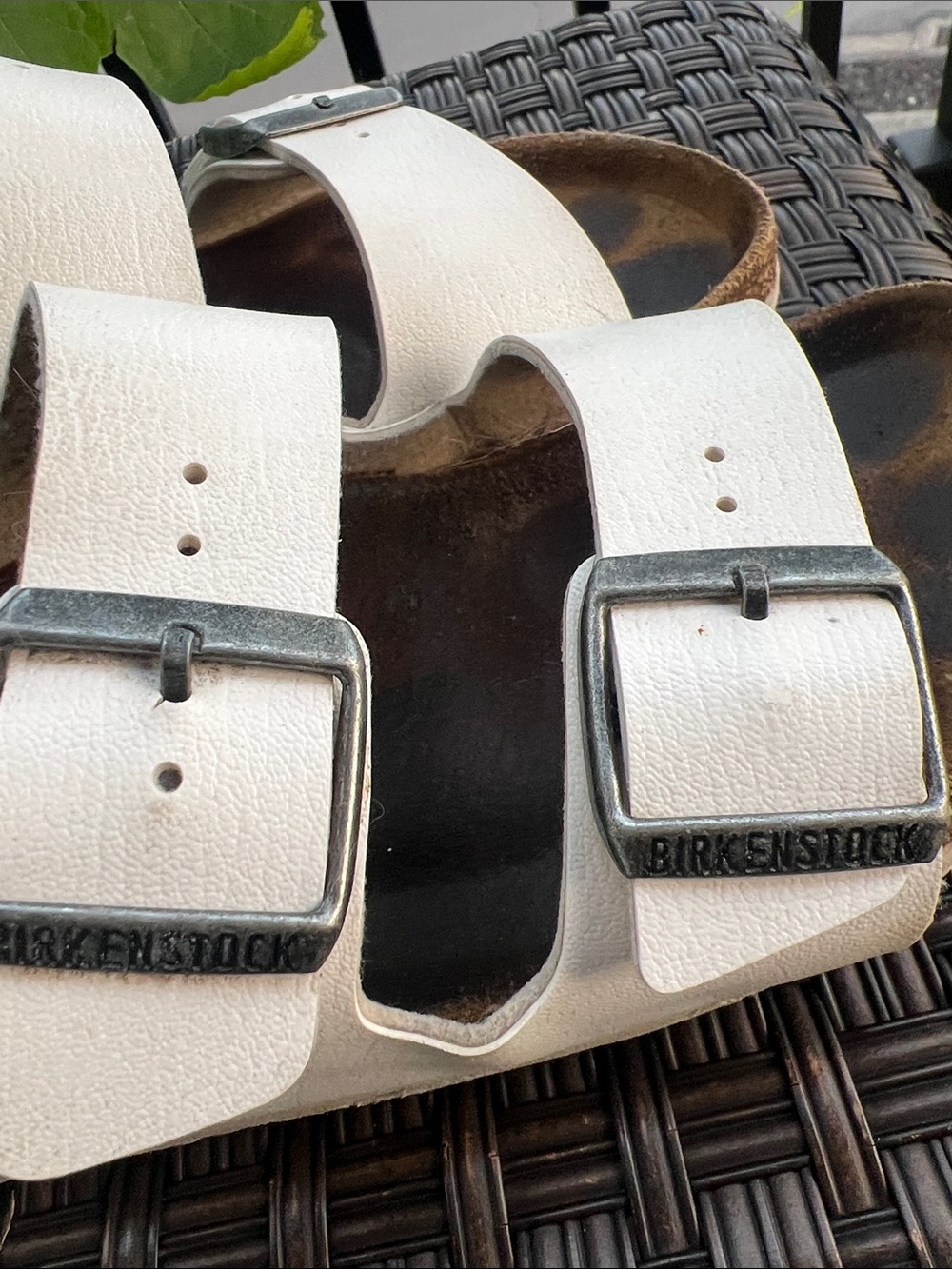Birkenstock White Arizona Two-Strap Slide Sandals - Picture 4 of 16